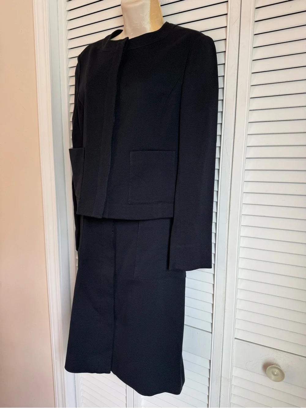 Brooks Brothers Textured Cotton Blazer Sweater Blazer Skirt Set Size 12 Career - Picture 3 of 16